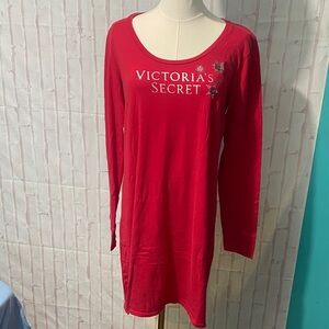 Victoria’s Secret Red Long Sleeve Nightgown size L